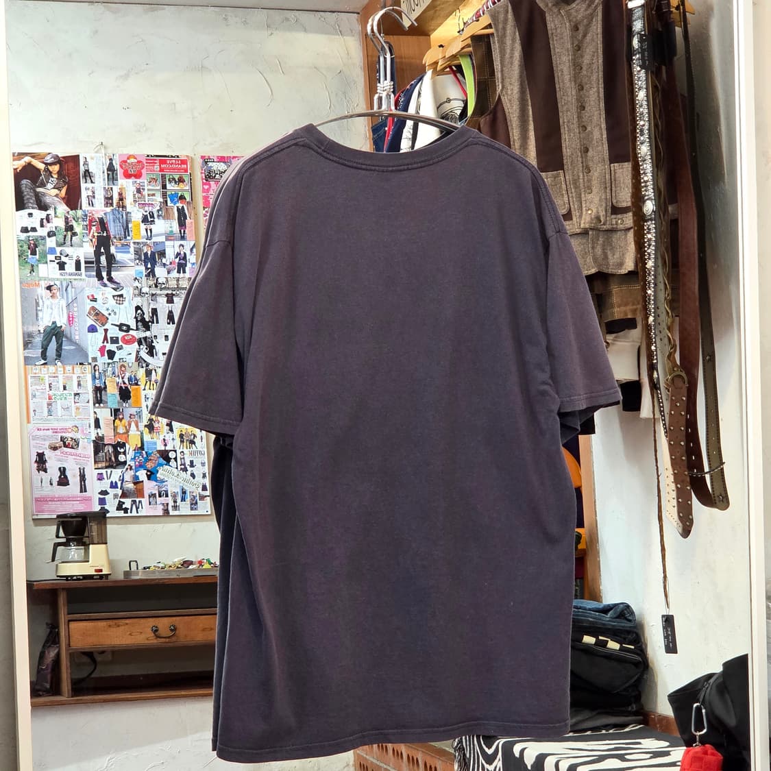 오베이 차콜 오버핏 프린팅 반팔 상품이미지4