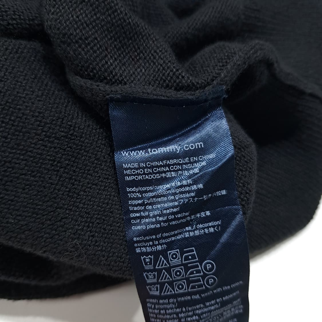 CL782 L 타미힐피거 가죽풀러 블랙 하프집업 니트 스웨터 상품이미지6