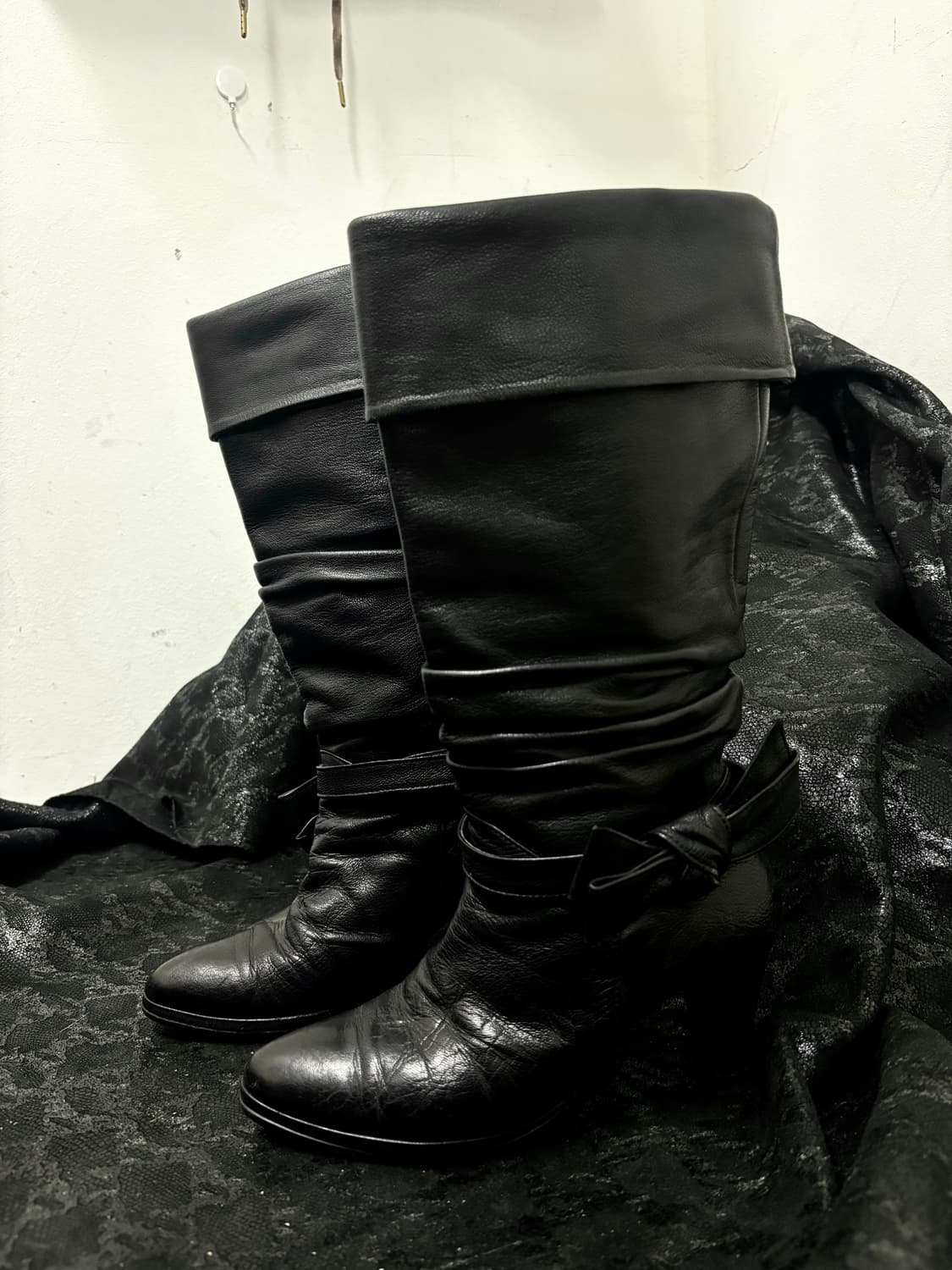 “Vintage”Y2K Design Ribbon Detail Black  상품이미지7