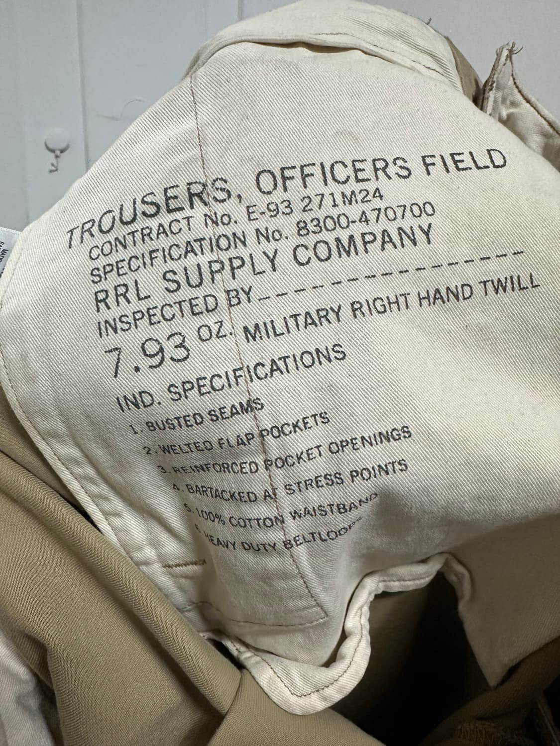 더블알엘 RRL 오피서 치노팬츠 상품이미지5