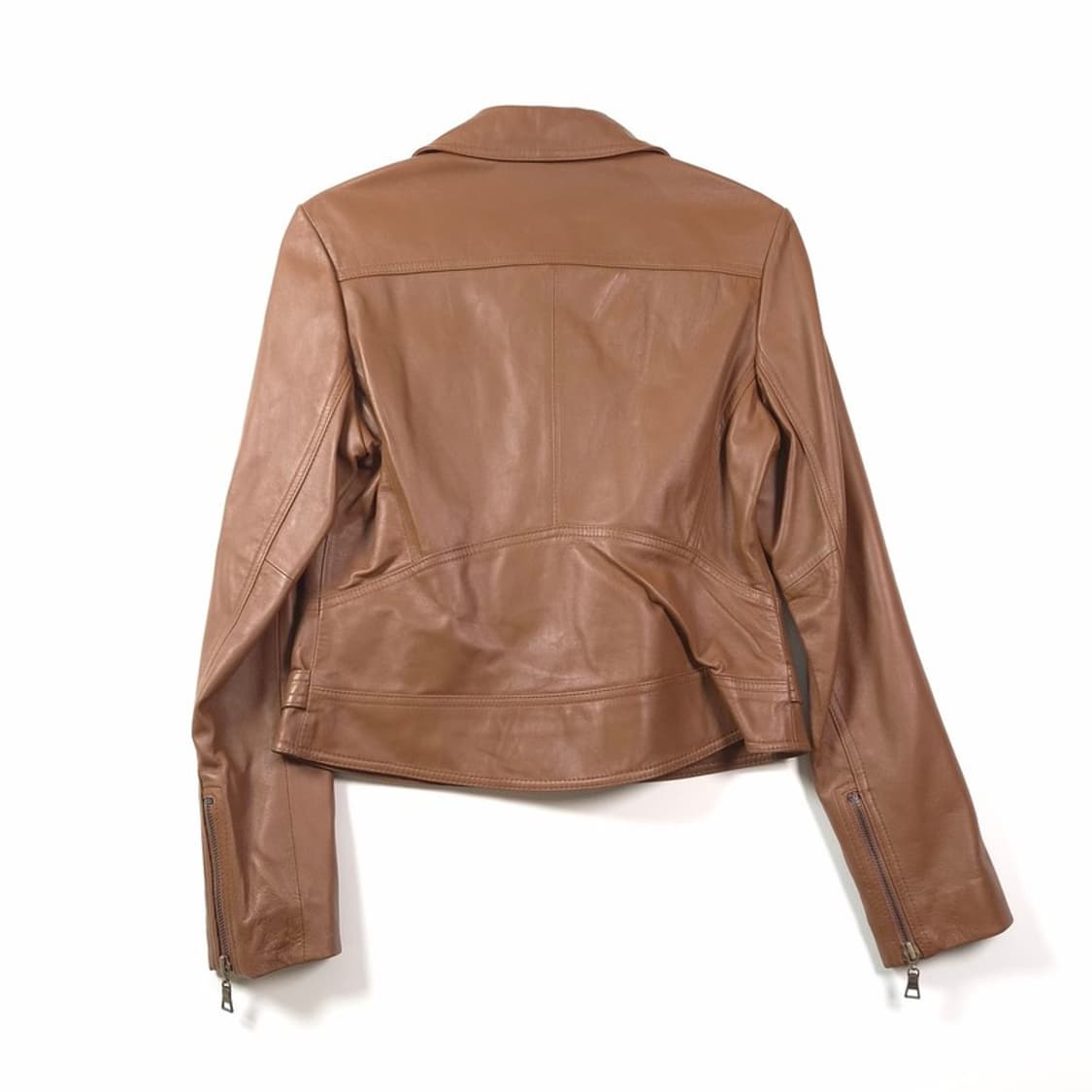 ANOVELLA 리얼 램스킨 양가죽 라이더 자켓 브라운 상품이미지4