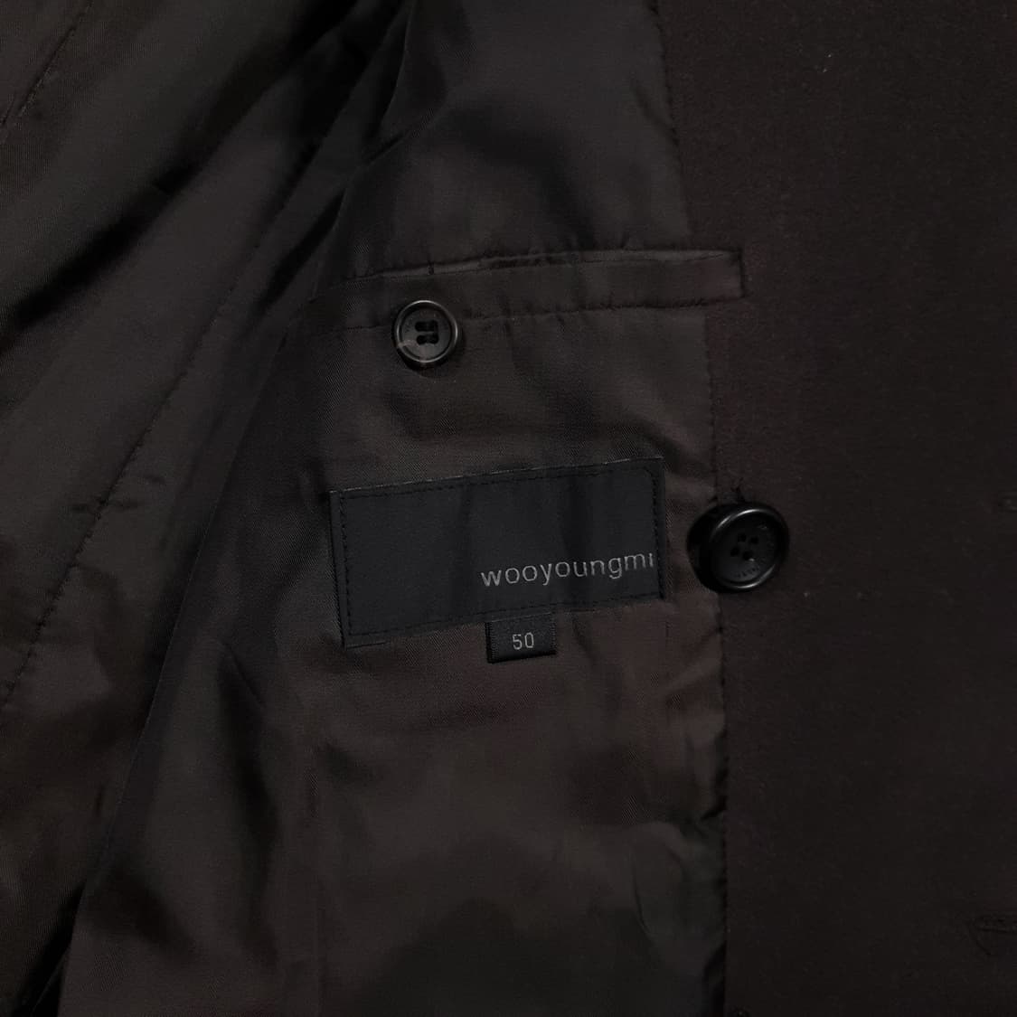 국내 105) 우영미 클래식 더블 버튼 피코트 울 모 하프 코트 브라운 상품이미지8