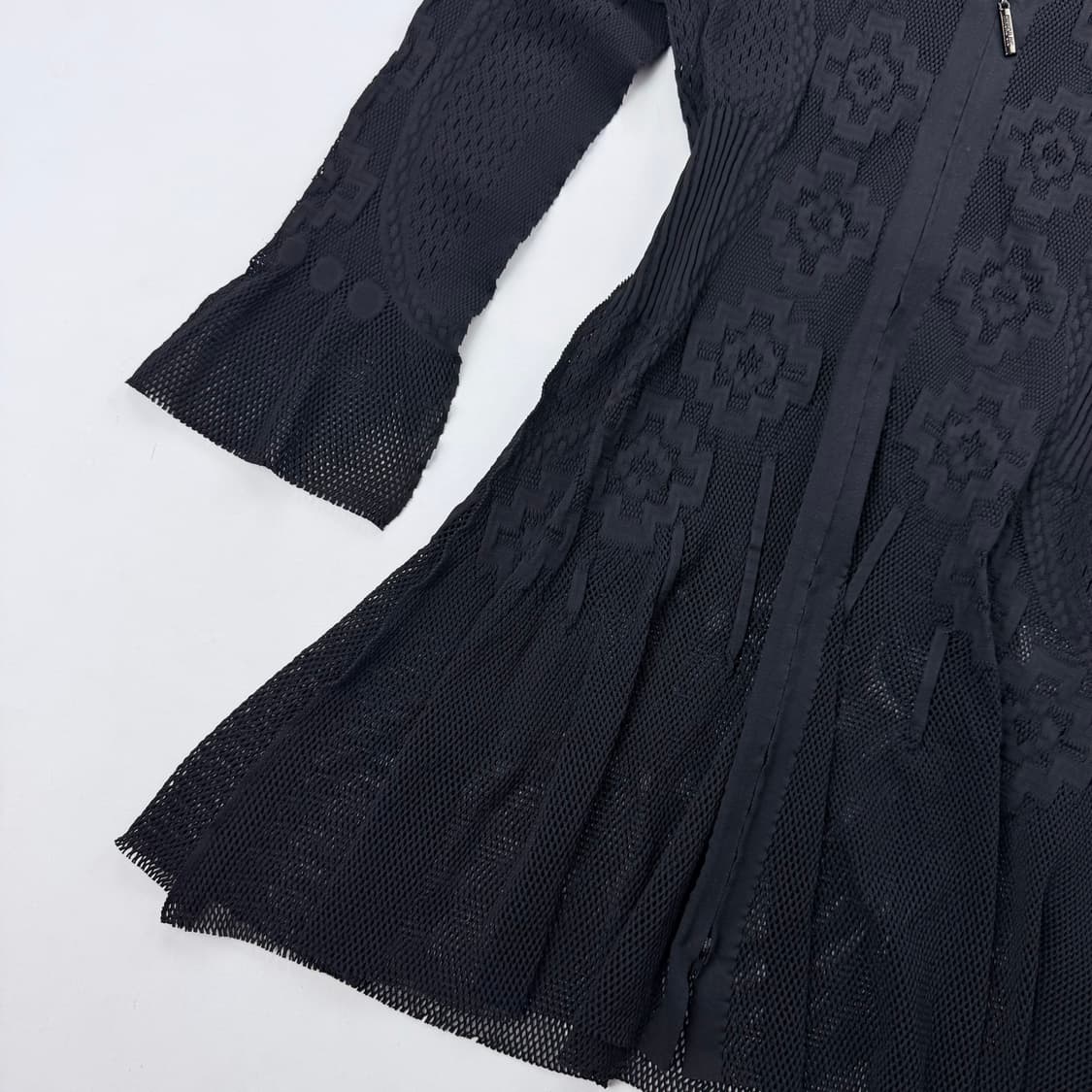 HirokoBis 패턴 디테일 매쉬 롱 가디건 상품이미지4