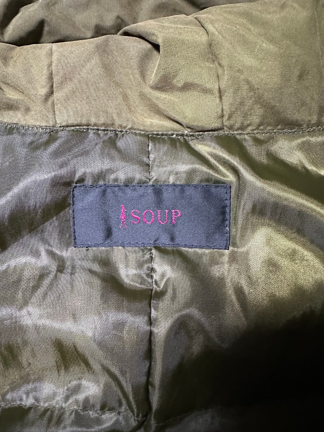 Soup 카키색 후드 패딩 점퍼 상품이미지4