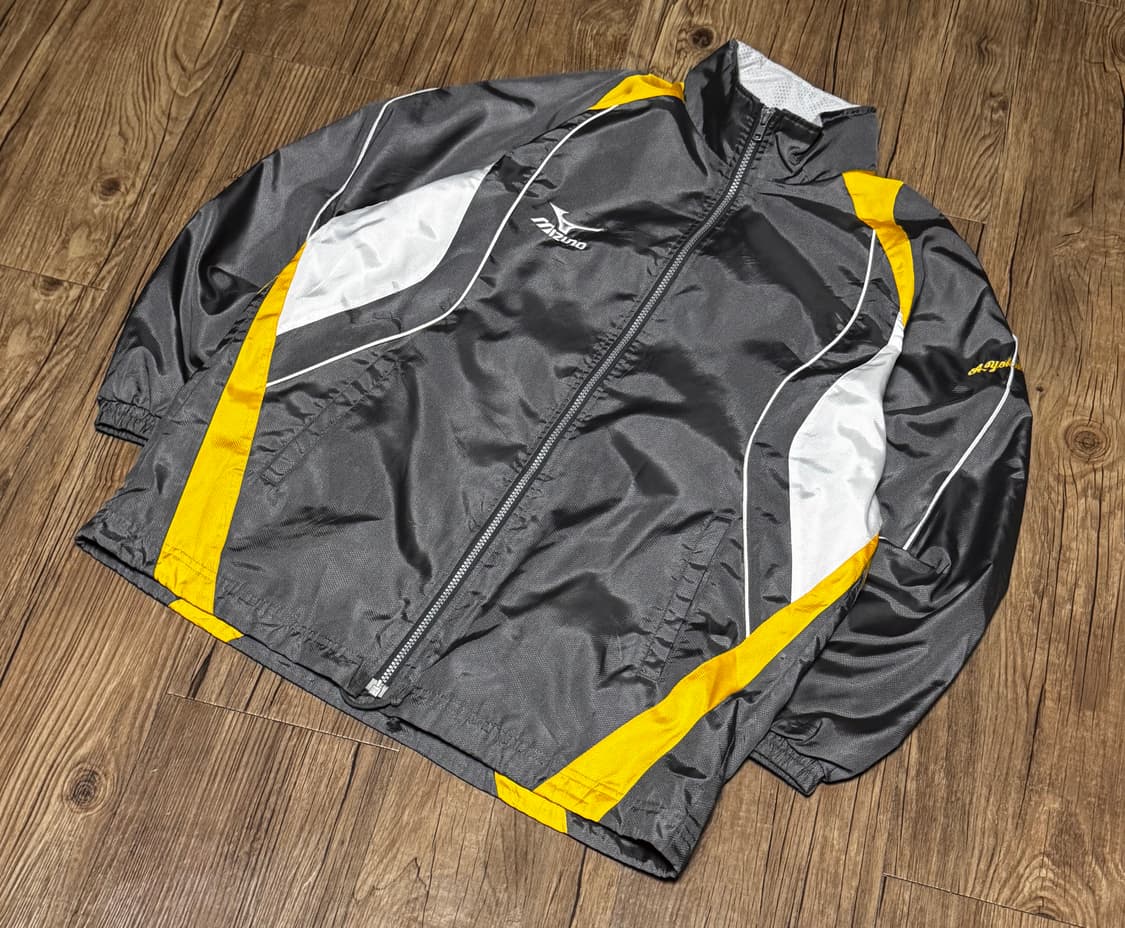 [S] 미즈노 올드스쿨 그레이 옐로우 바람막이 점퍼 상품이미지1