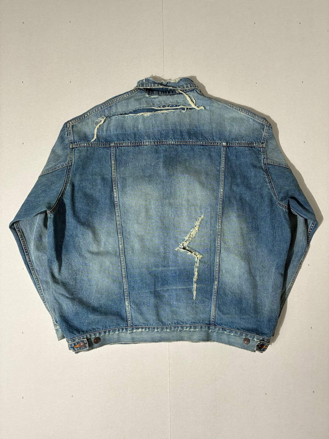 발렌시아가 패치 디스트로이드 데님 자켓 블루 3사이즈 상품이미지5