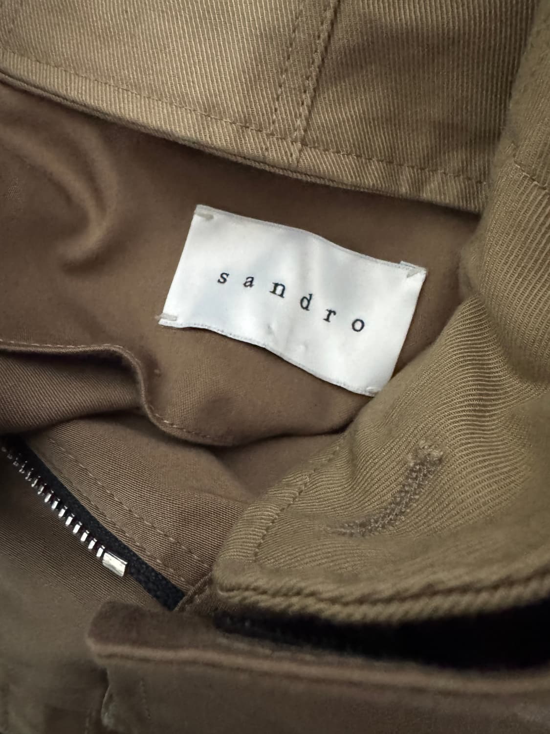 정품!! 여성 산드로 sandro 트렌치 후드 롱 자켓 베이지 상품이미지3