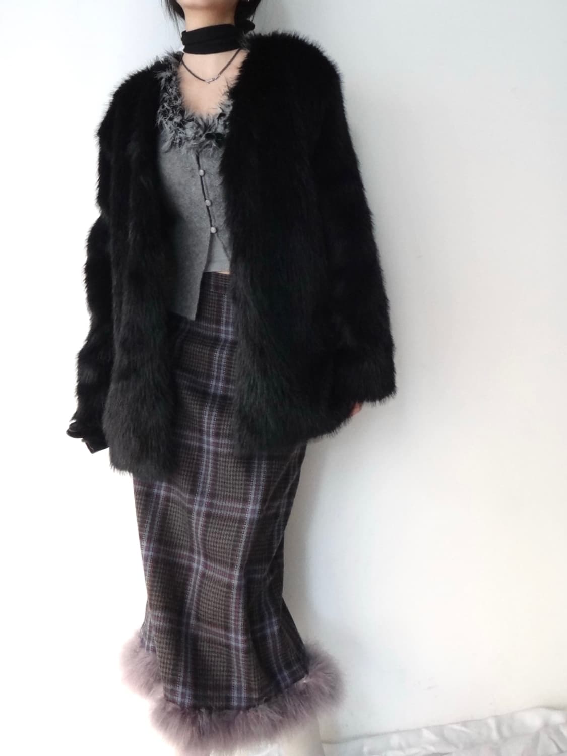 Basic fur jacket / black 상품이미지1
