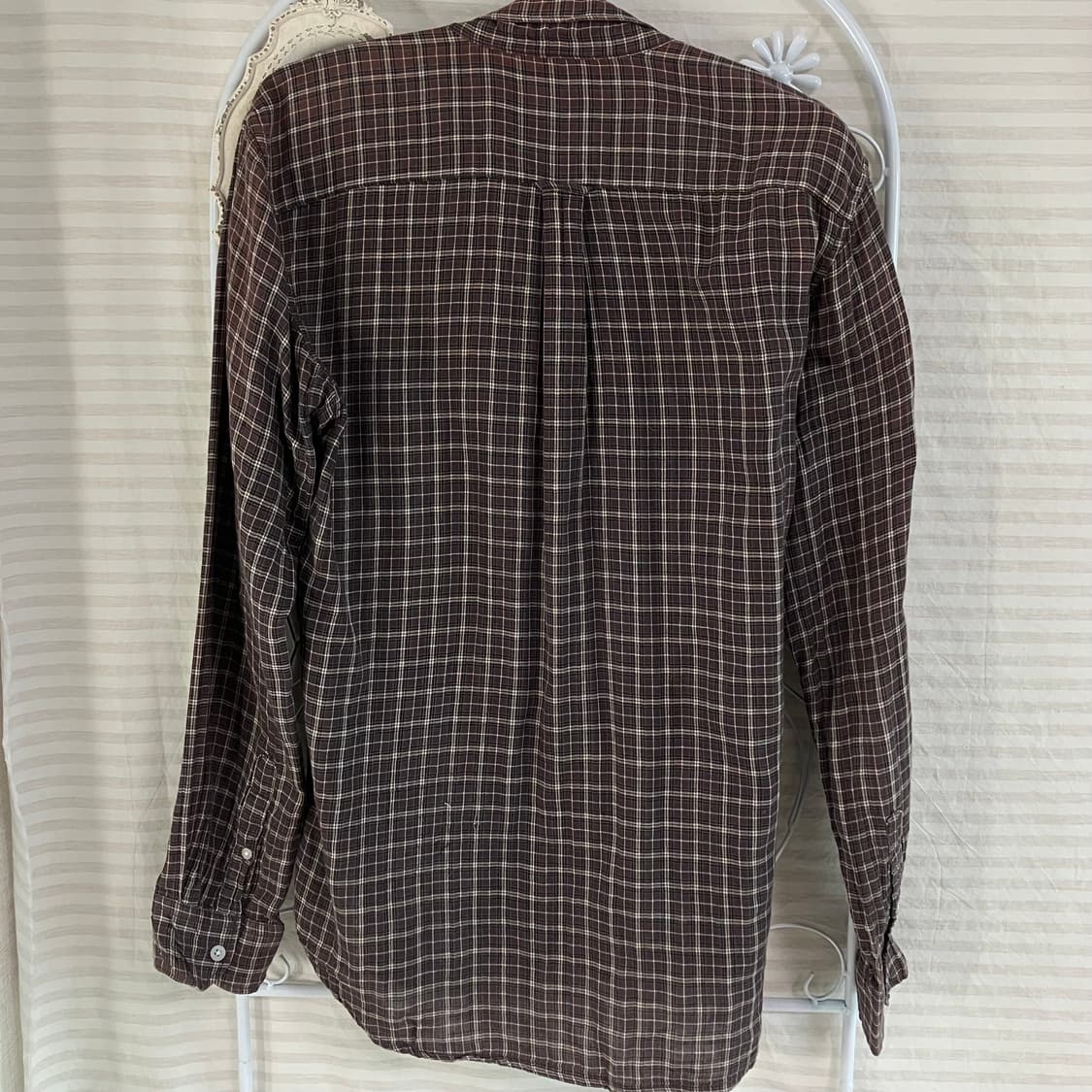 빈티지 초코 브라운 체크 셔츠 818 y2k 스트릿 모리 갸루 일본빈티지 상품이미지2