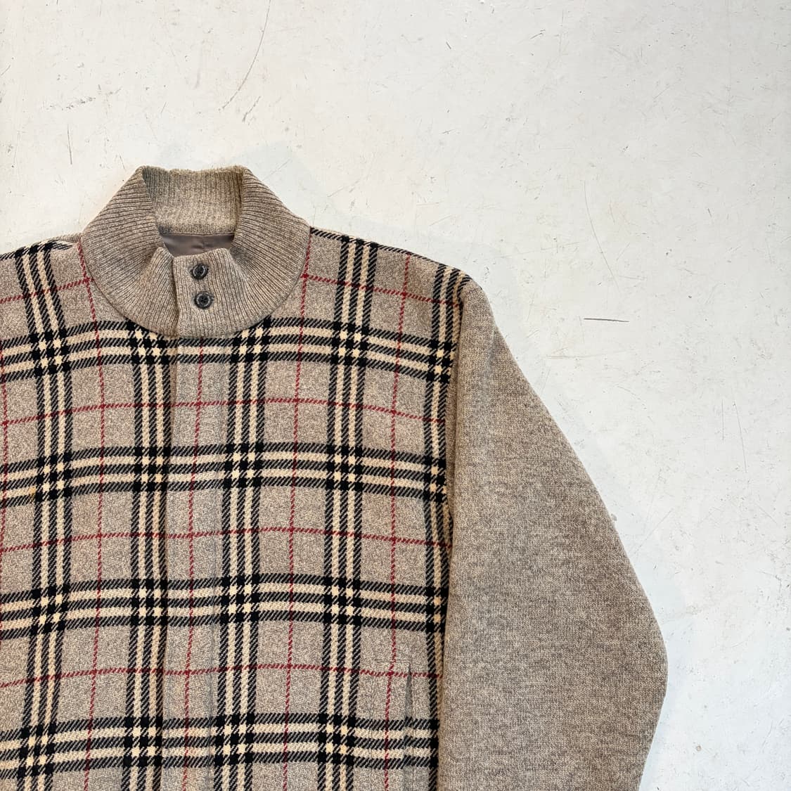 버버리 체크 울 니트 봄버자켓 L 상품이미지2