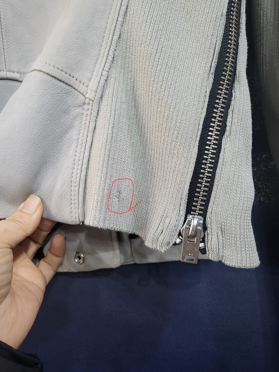 이로 양가죽 니트자켓 상품이미지7