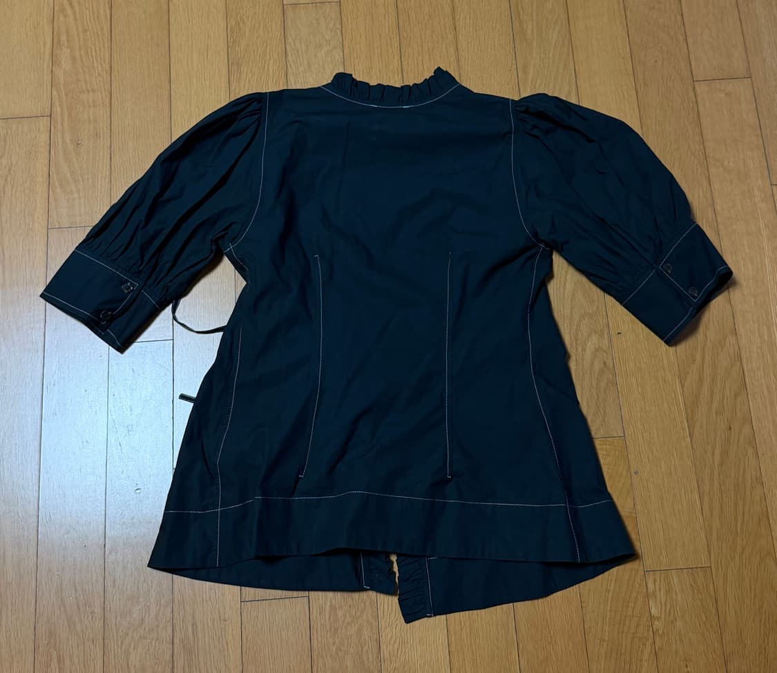 가니 블라우스 Ganni Organic Cotton Poplin Wrap 상품이미지5