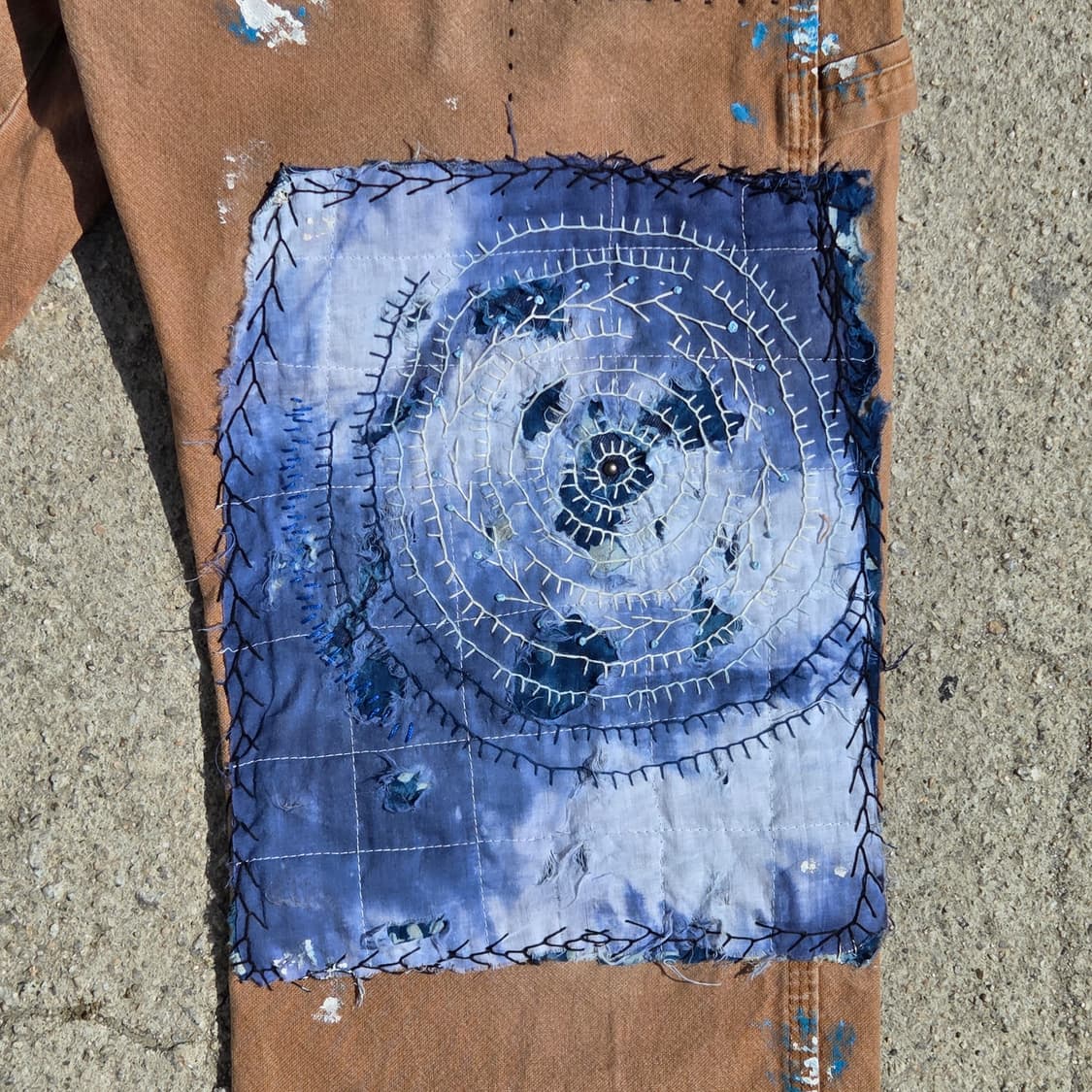 S.O/ 패치워크, 자수 커스텀 팬츠 상품이미지2