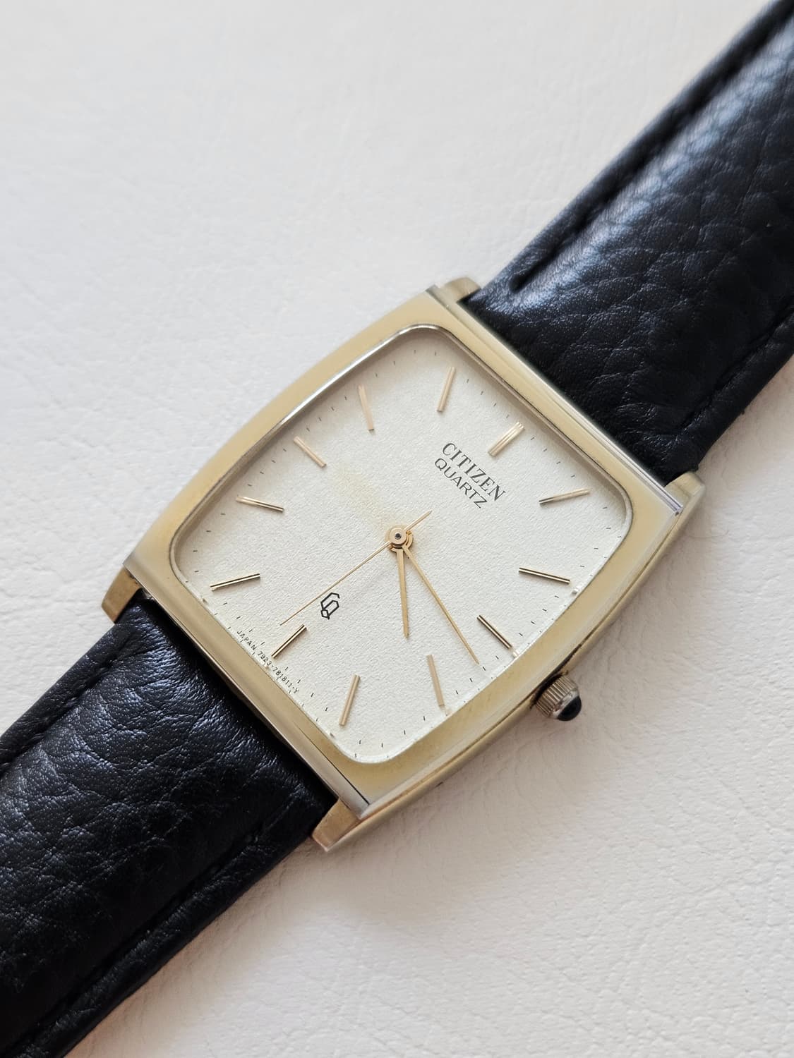 빈티지 시티즌 쿼츠 금장 가죽 시계 상품이미지4