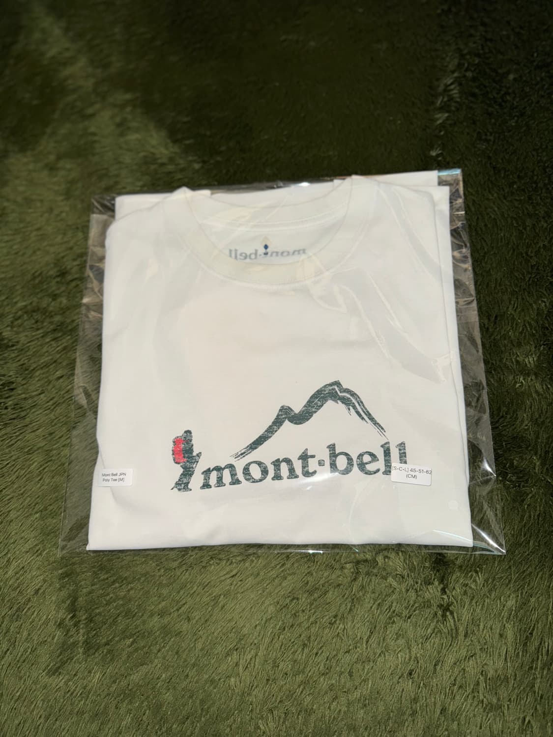 [M] 00s 몽벨 재팬 오리지널 로고 프린트 스포츠 티셔츠 화이트  상품이미지10