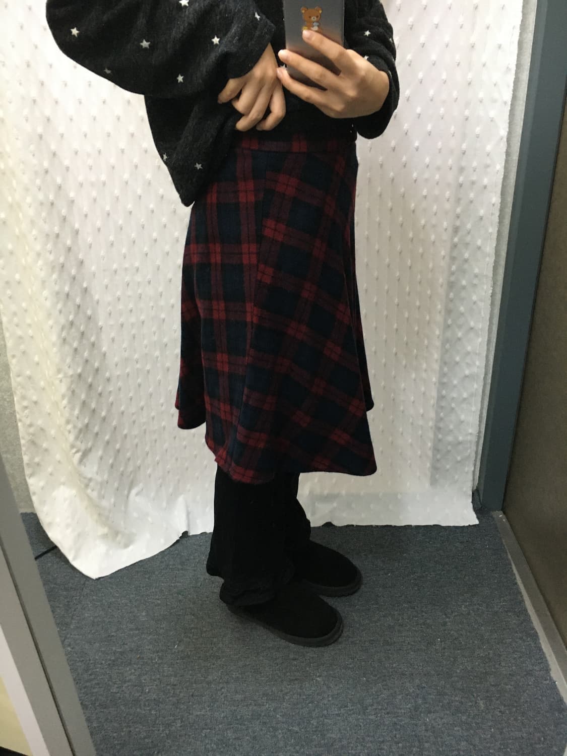 레드 체크 리본 포인트 스커트 상품이미지10