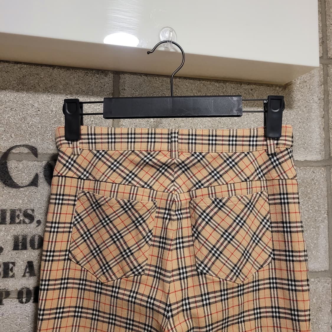 버버리 블루라벨 체크 코튼 팬츠 36 상품이미지4