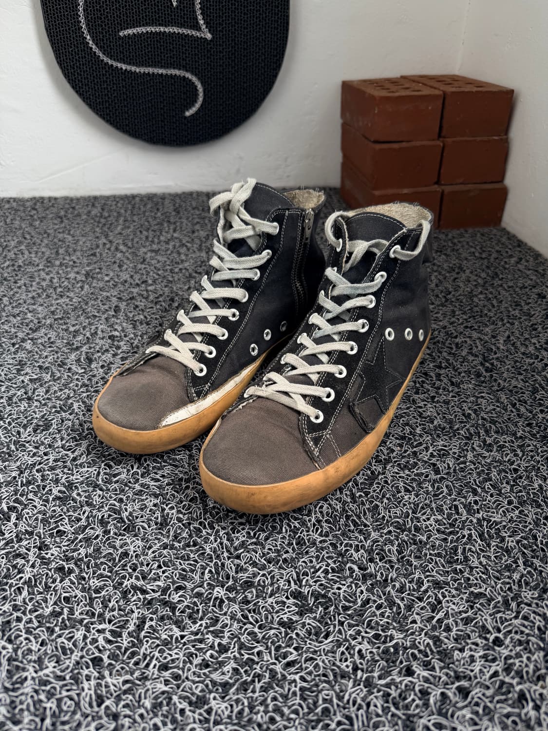 골든구스 프란시 블랙 캔버스 하이탑 상품이미지1