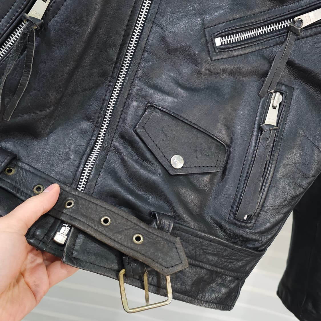 미국빈티지 PRIME PARTS 가죽 라이더자켓- 38 상품이미지5
