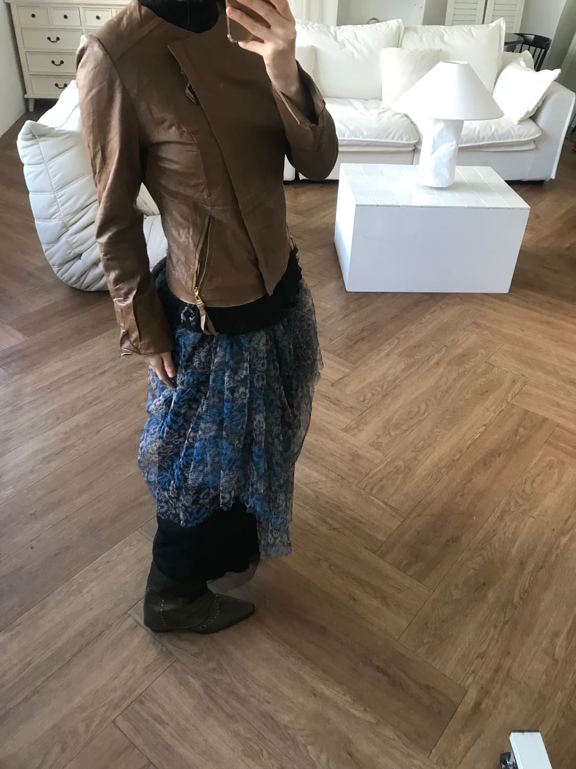 vintage slim fit leather jacket 상품이미지5