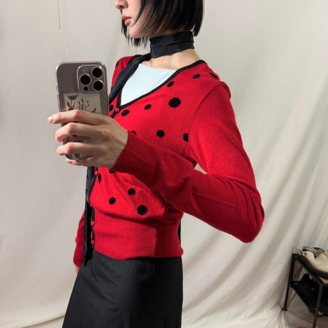 MOU 레드 도트 가디건 (Italy) 상품이미지1