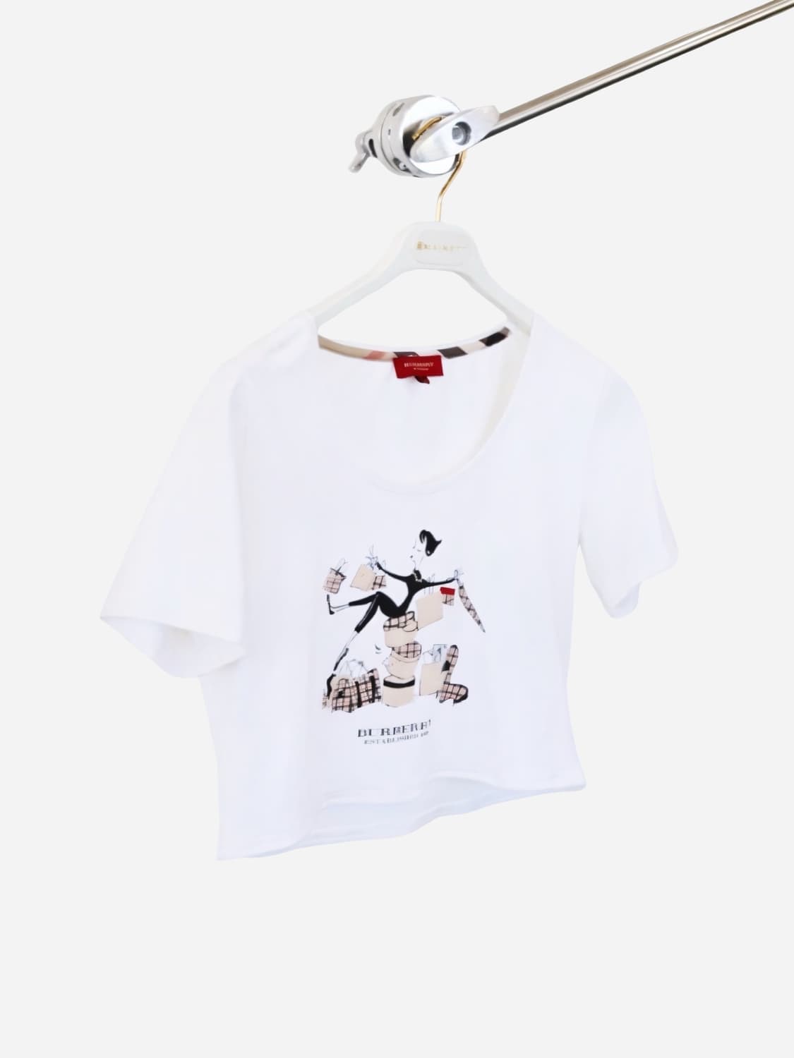 Burberry Illustration Print White Crop T 상품이미지2
