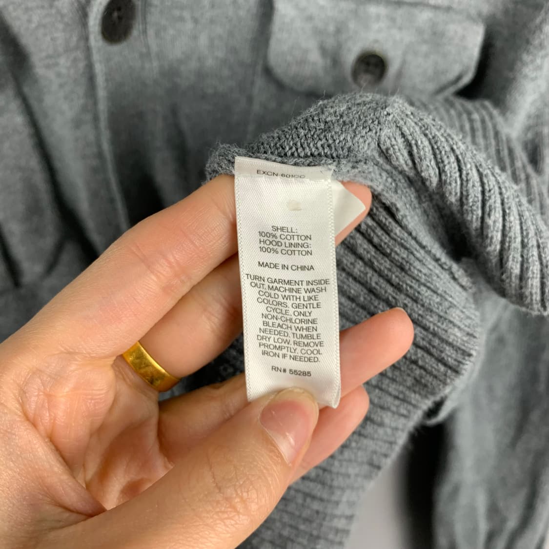vintage 빈티지 포켓 그레이 후드 니트 가디건 상품이미지4