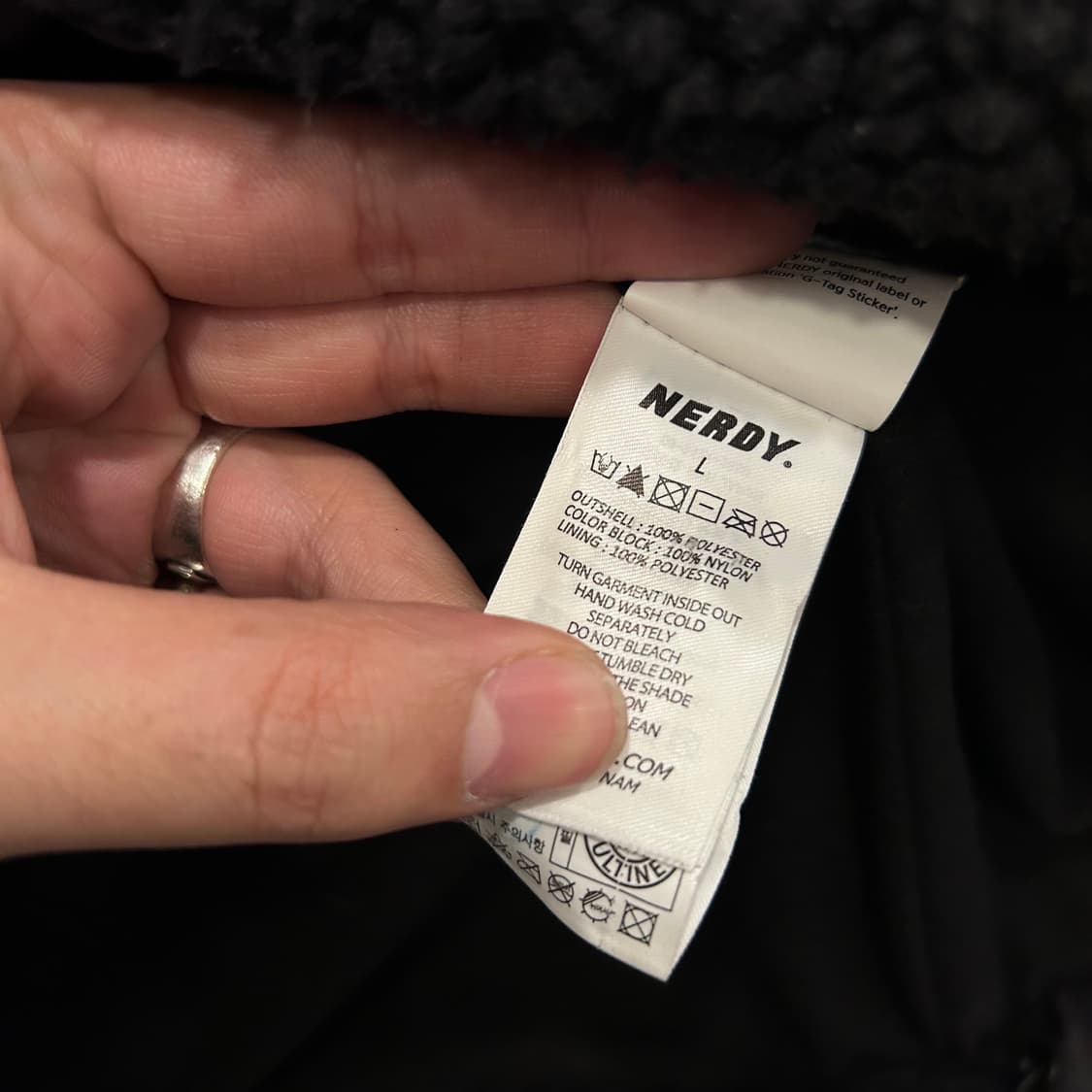 널디 러버와펜 백프린팅 후드 뽀글이 플리스 상품이미지4