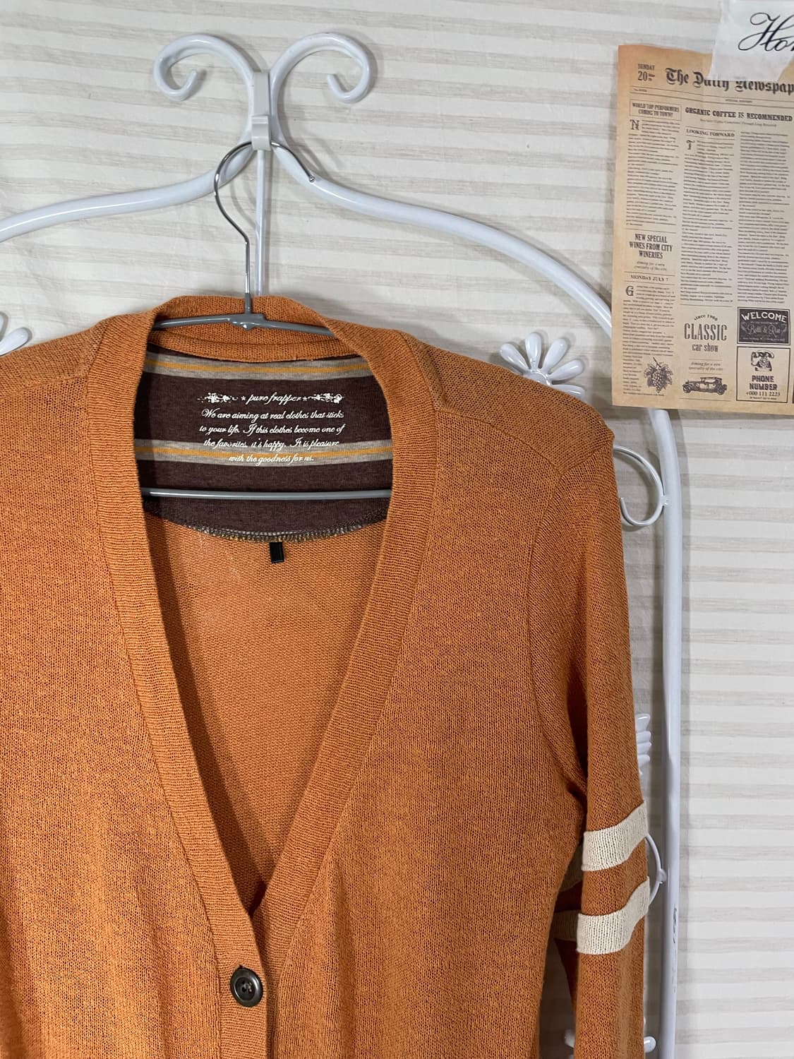 빈티지 오렌지 브라운 모리 가디건 875 y2k 스트릿 모리 갸루 일본빈 상품이미지5