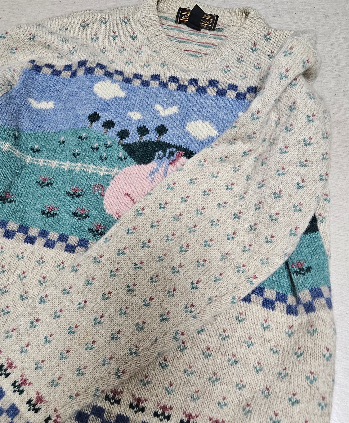 에디바우어 80's 빈티지 니트/pig 상품이미지4