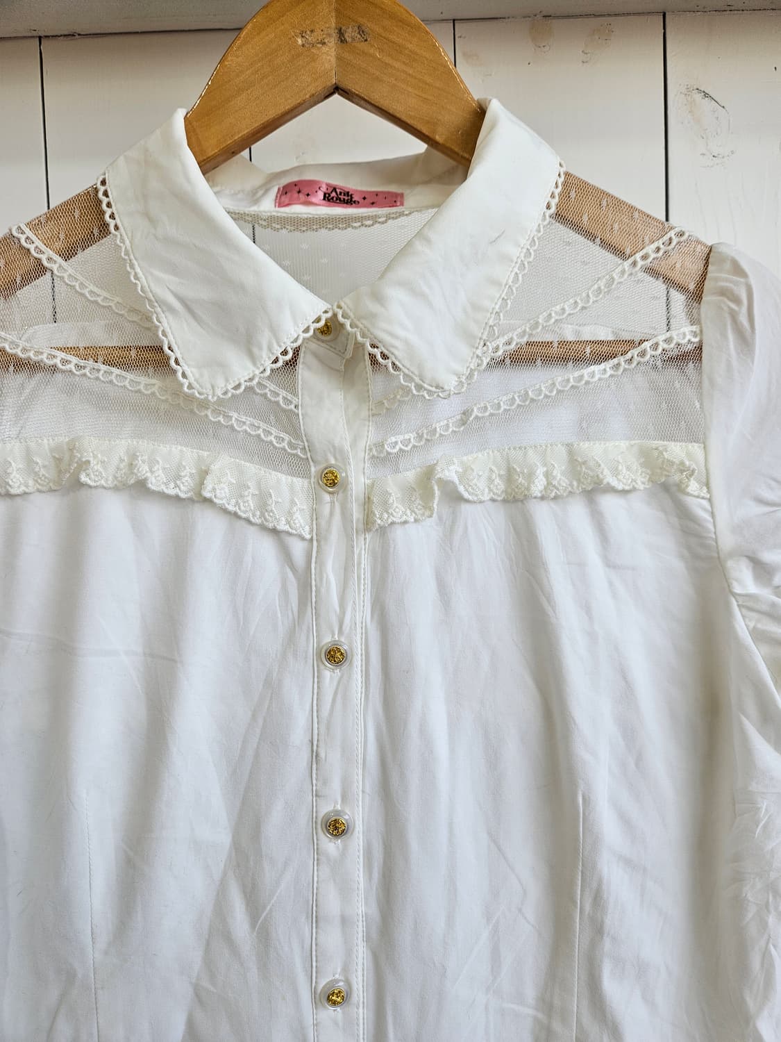 Ank Rouge 레이스 세일러카라 블라우스 상품이미지3