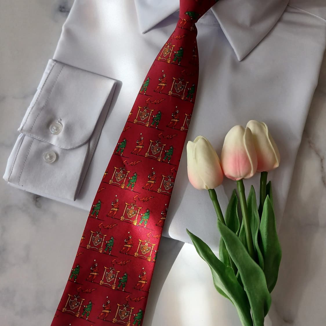 살바토레 페라가모 실크 레드 넥타이 9.7cm A등급 A18854
 상품이미지4