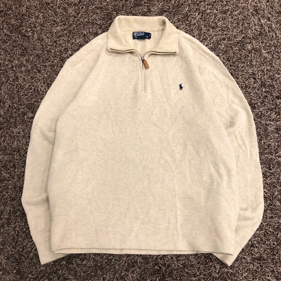 폴로 랄프로렌 오트밀 하프집업 코튼 니트  상품이미지2