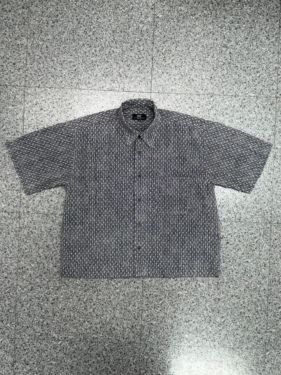 vintage micro pattern boxy crop shirt 상품이미지1