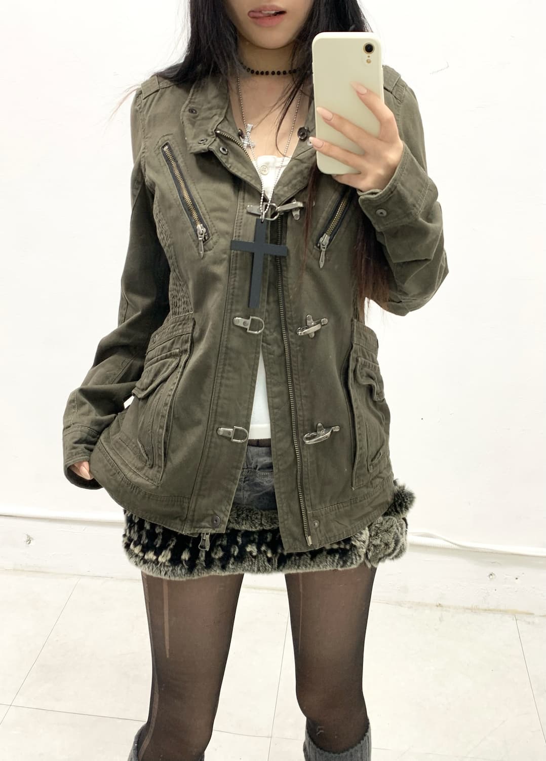 [NICOLE CLUB] 카키 버클 자켓 상품이미지3