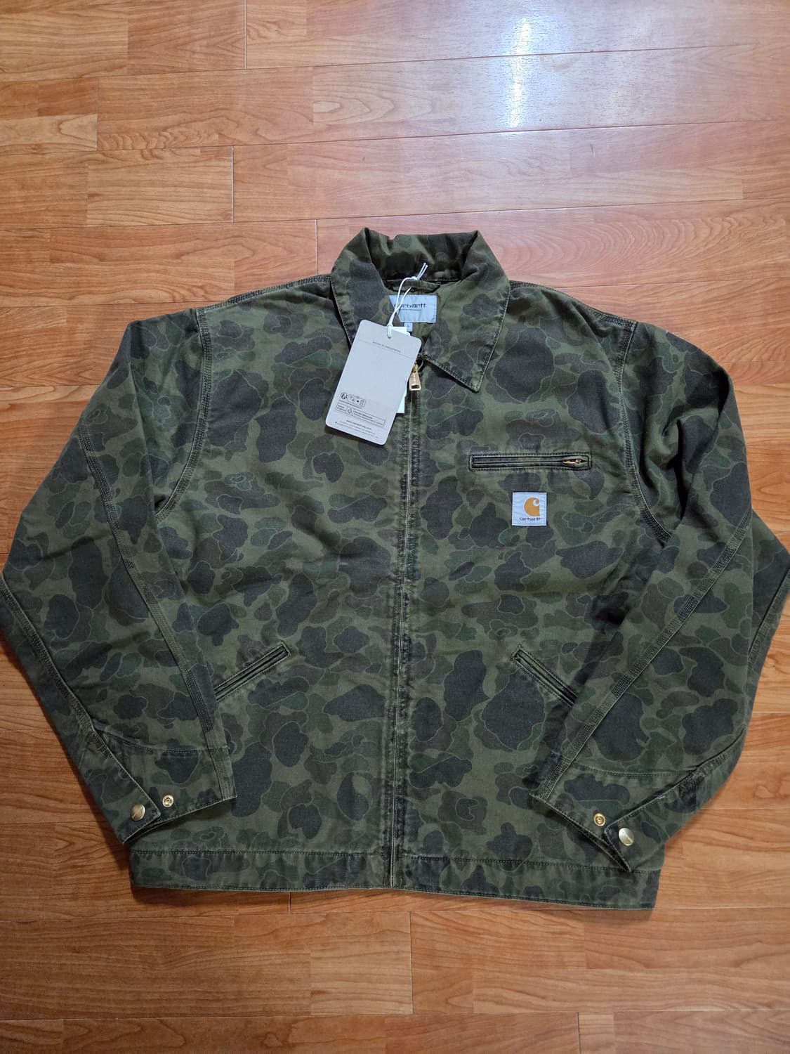 [새상품] 칼하트WIP 덕카모 가먼트다잉 디트로이트자켓 녹계 상품이미지1