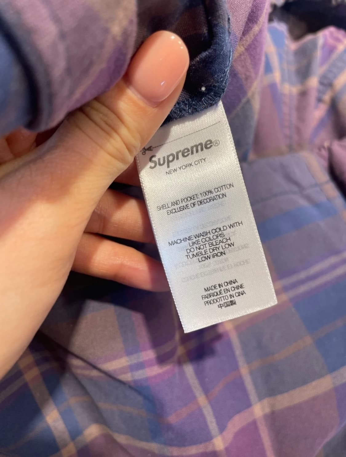 슈프림 24ss 코튼 유틸리티 아노락 플레이드 S 상품이미지5