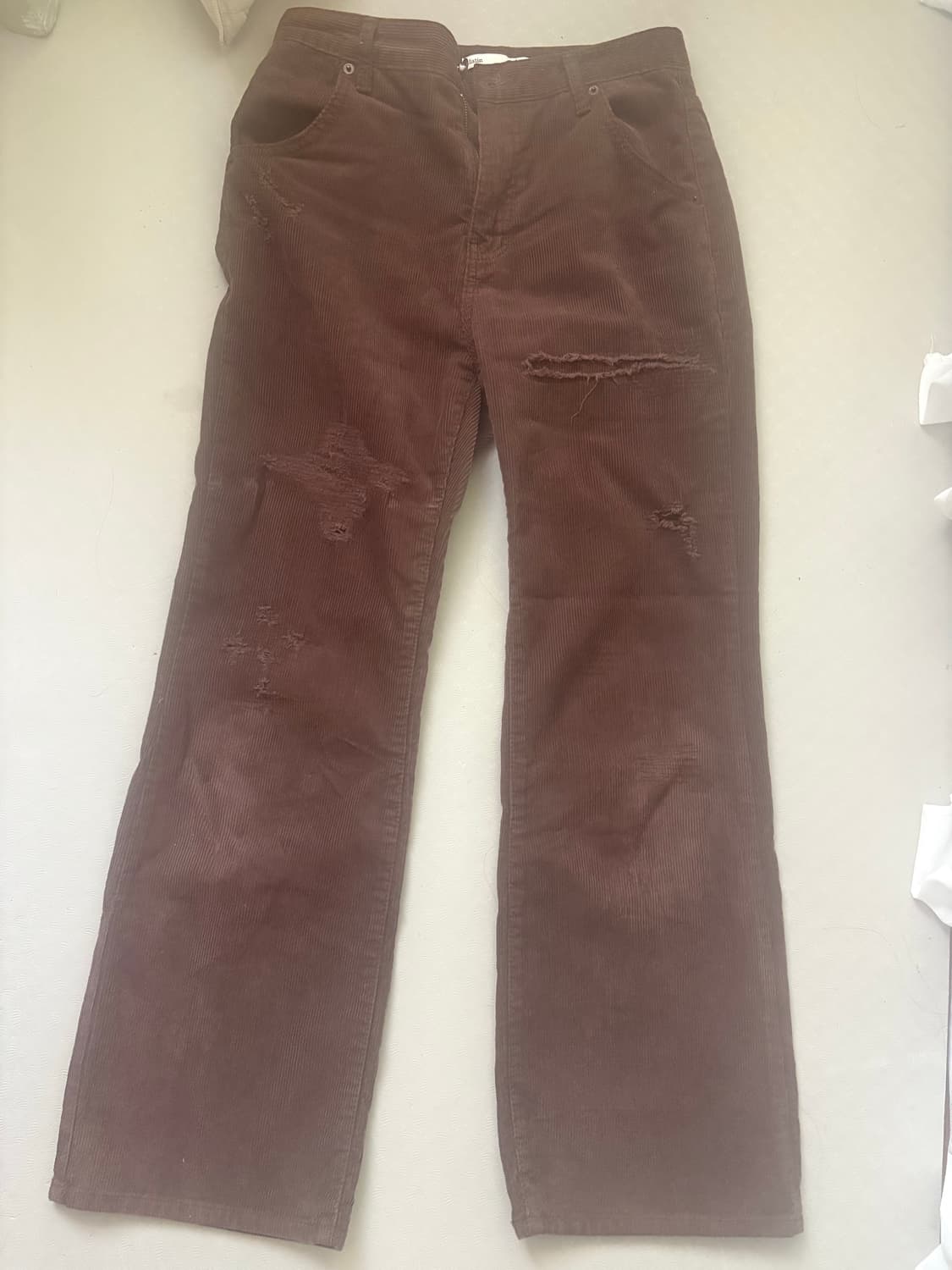 마뗑킴 코듀로이 브라운 바지 s 상품이미지1