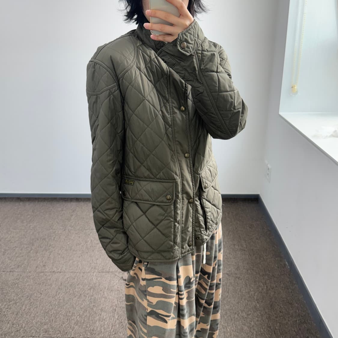 Polo 폴로 하이넥 카키 누빔 점퍼  상품이미지2