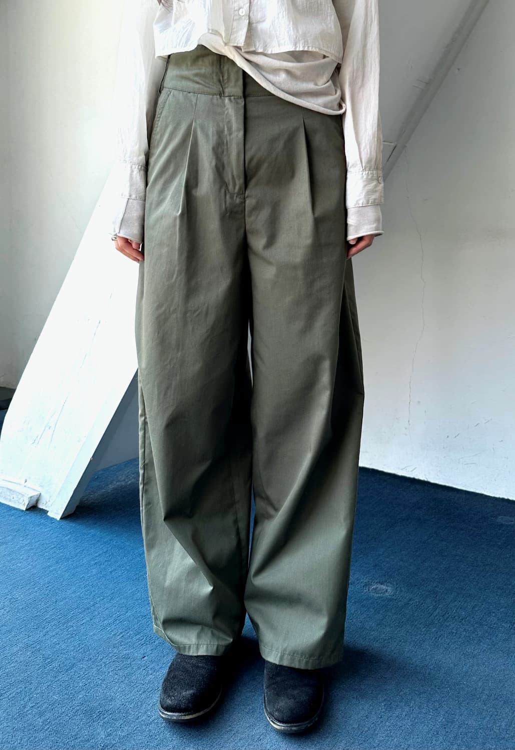 Wide design cotton poly pants 상품이미지8