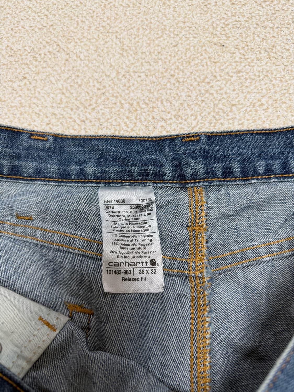  Carhartt 101483-980 Relaxed Fit 36X32 상품이미지5