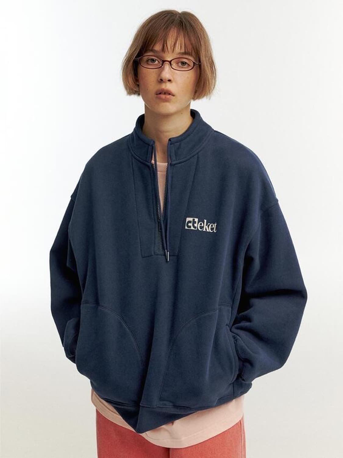 테켓 플랜 하프집업 네이비 상품이미지1