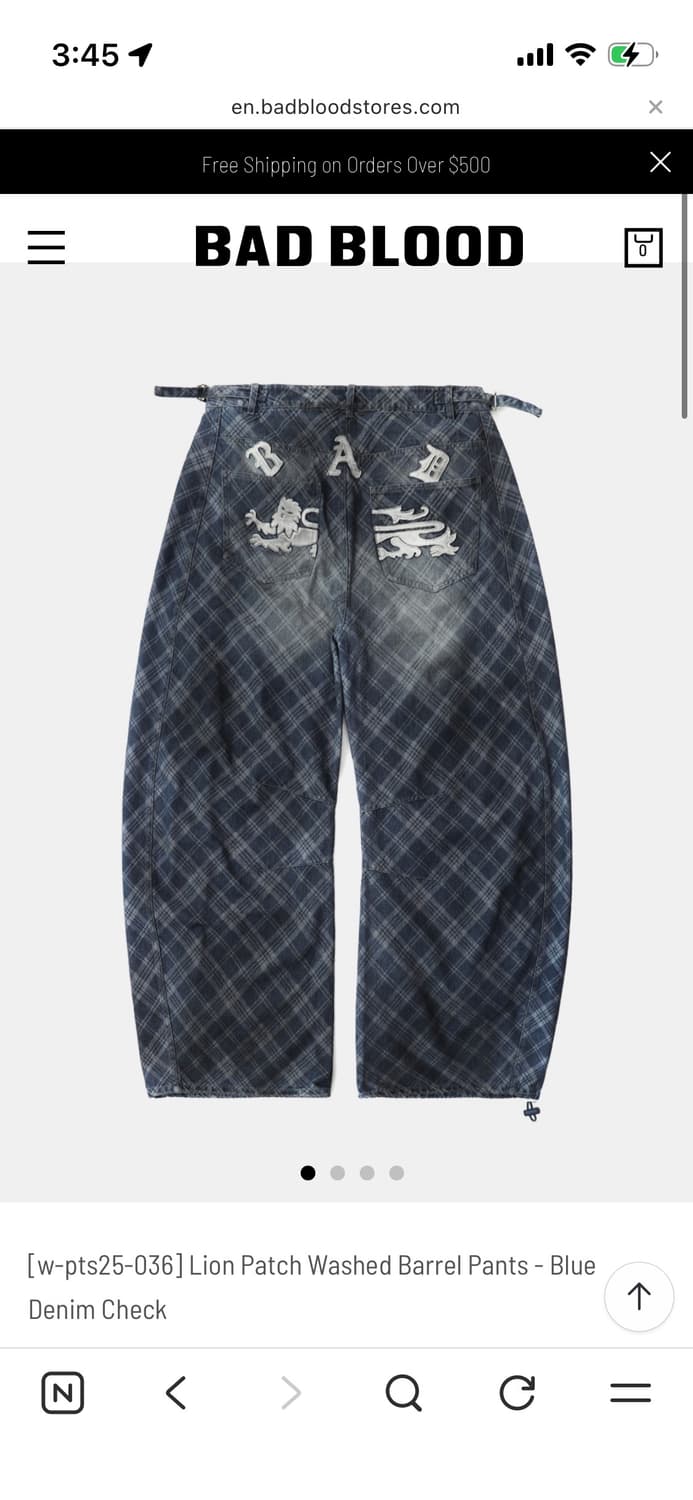 Lion Patch Washed Barrel Pants  상품이미지1