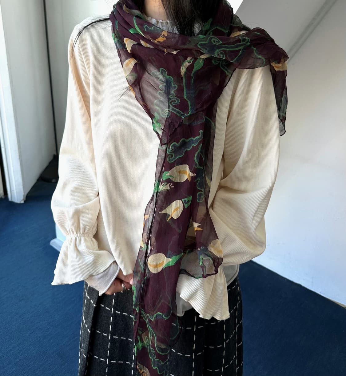 Shirred finish design stretched top 상품이미지6