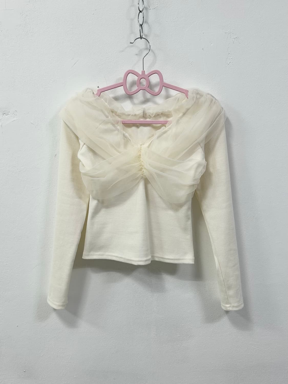 [YOUYI] 로걀 쉬폰 레이스 오프숄더 탑 상품이미지3