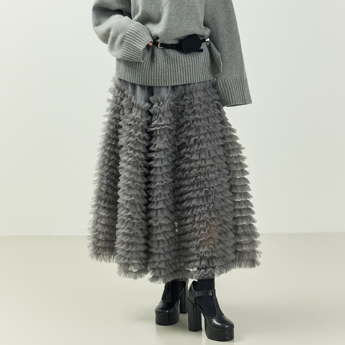 딘트 서울 베스트셀러 쉬폰 샤 스커트 새 것 상품이미지2