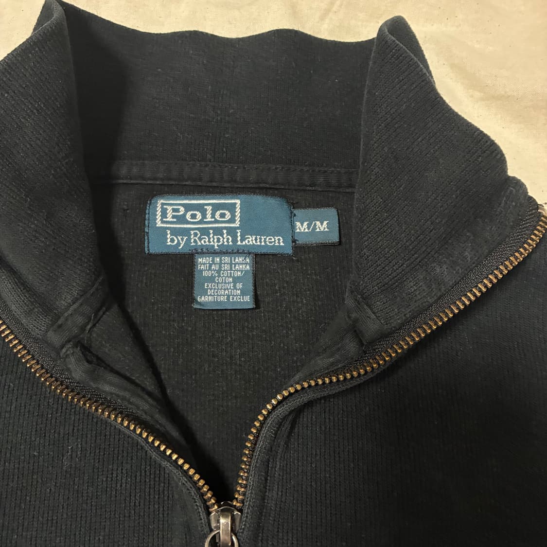 폴로 블랙 반집업 니트 M 상품이미지5