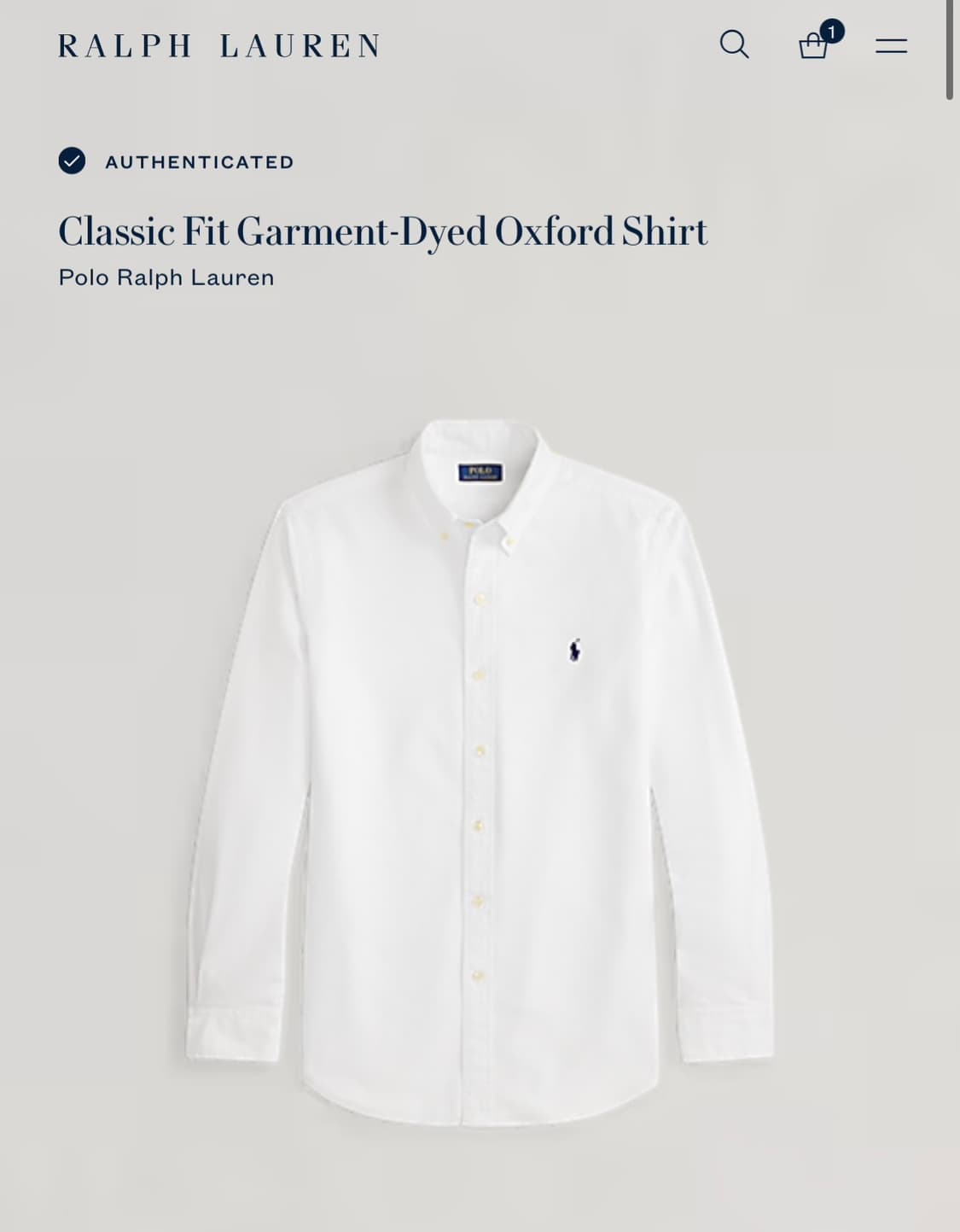 폴로 랄프로렌 클래식핏 가먼트다이드 옥스포드셔츠 M 상품이미지6