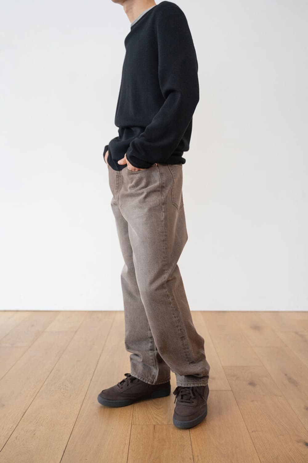 Ham mocha brown 5p denim straight 상품이미지2