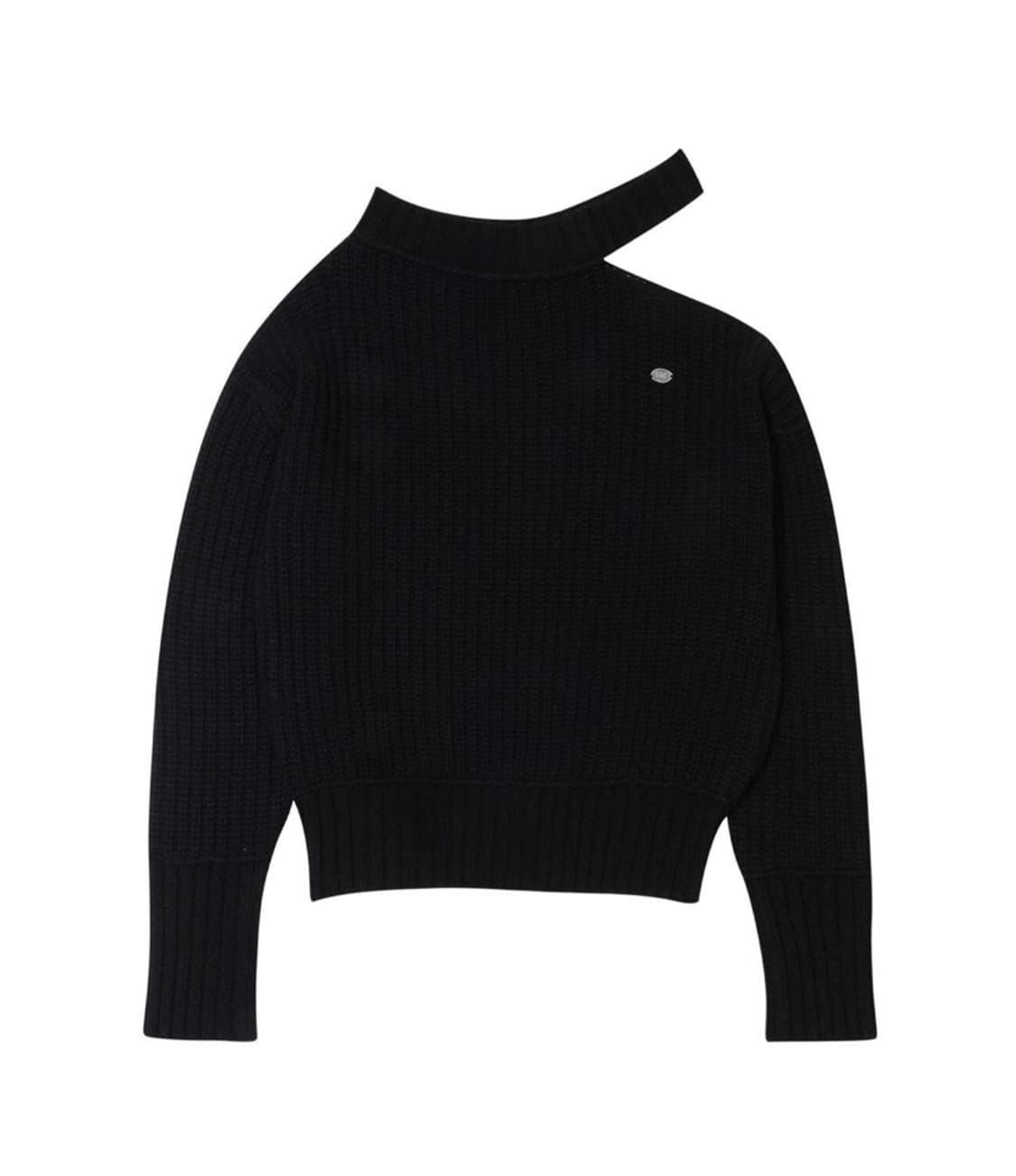 보헤미안서울 넥 컷아웃 루즈핏 니트 블랙 상품이미지3